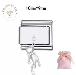 Italian 9mm Stainless Steel Cat Charm for Nomination Bracelet Animal Pet Gift - Picture 1 of 2