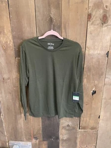 Men's Galaxy By Harvic Long Sleeve Shirt Olive Green Size S - Picture 1 of 4