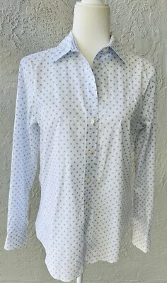 Blusa Ralph Lauren Azul Blanco Lunares Mangas Largas Talla Mediana Foto 1 de 4