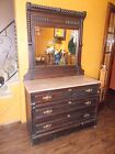 Victorian Eastlake  Dresser with Marble Top & Mirror 1800's era rare