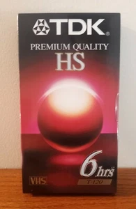 Cinta de video HS TDK 120 minutos calidad premium 6 horas VHS en blanco para videograbadora nueva, sellada - Imagen 1 de 5