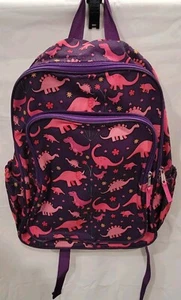Lone Cone Mädchen Rucksack lila mit rosa Dinos 15x10" 2 Reißverschluss & 2 Flaschentaschen - Bild 1 von 5