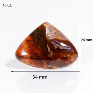 Authentic Stick Agate Heart Shape Cabochon Loose Gemstone 45 Ct. 26X34X7 mm - Picture 1 of 4