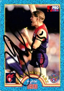 Signed 1996 MELBOURNE DEMONS AFL Card DAVID SCHWARZ Centenary - Picture 1 of 2