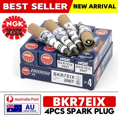 NGK Iridium Spark Plugs BKR7EIX x 4 CHERY J1 FORD TRANSIT PORSCHE 911 VOLVO 850 - image 1 of 4