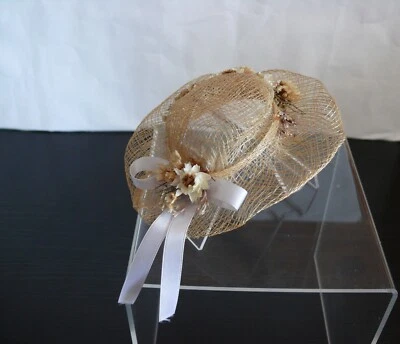 Ancien chapeau de paille de poupée XXème - Photo 1/4