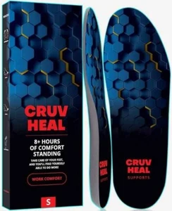 CRUV HEAL 8+ Hours Of Comfort Standing Insoles Work Comfort Small Blue - Picture 1 of 4