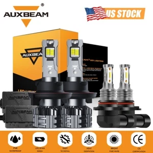 For Jeep Compass 2007 2008 2009 AUXBEAM Canbus LED Headlights + Fog Light Bulbs - Picture 1 of 12