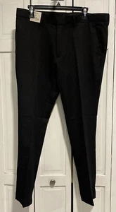 Kenneth Cole REACTION Skinny Fit Flat Front Stretch Dress Pant Black 36X30 - Picture 1 of 5