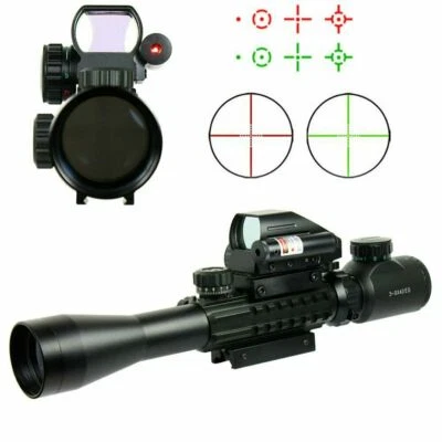 Mira para rifle 3-9X40 punto mil con mira holográfica de 4 retículas y láser rojo Foto 1 de 4