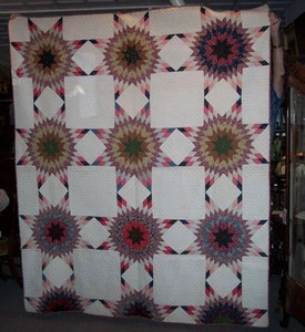 Antique quilt “Stars Upon Stars” pattern Pieced Quilt Dated 1900 - Picture 1 of 7