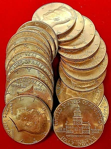 Medio dólar Kennedy 1776-1976 rollo bicentenario, surtido P&D mm, 20 monedas de EE. UU. - Imagen 1 de 4