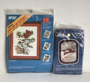 Sultana Gallery Crewel Kit "Farm with Brook" 32199 Cathy Winter Season KIT 2918 - Picture 1 of 4