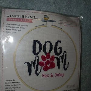 DOG MOM DOG LOVER 6" Dimensions Cross Stitch Kit. New Sealed. - Picture 1 of 5
