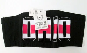 Victoria's Secret Pink Black Ohio State Bandeau Bra Size Large NWT - Picture 1 of 3