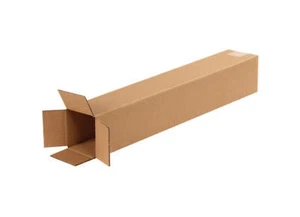 50 Tall Kraft Cardboard Boxes 4x4x24 Mailing Packing Shipping Corrugated Box - Picture 1 of 5