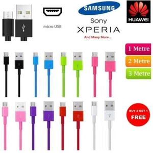 MICRO USB DATA CHARGER CABLE FOR SAMSUNG GALAXY S6 S7 Edge A6 A7 J3 J5 J4 Plus - Picture 1 of 17