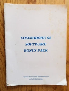 Commodore 64 Software Bonus Pack Manual Solo Buen Estado 1983 - Imagen 1 de 5