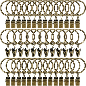 40 Pack Curtain Rings with Clips, Drapery Clips with Rings, Drapes Rings 1.26" - Picture 1 of 11