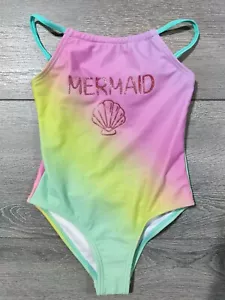 Mermaid Swimwear 2T Toddler Girls Shell One Piece Colorful Swim Suit - Picture 1 of 4