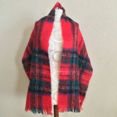 VTG 50s ABERCROMBIE & FITCH SCOTLAND TARTAN PLAID MOHAIR SCARF CABINCORE PREPPY - Image 1 of 4
