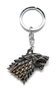 Wolfskopf Schlüsselanhänger Game of Thrones inspiriert Stark Direwolf Anhänger Geschenk für Fans - Bild 1 von 4
