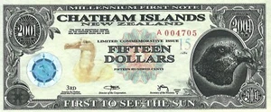 Chatham Islands (New Zealand) 15 dollars, series 2001, POLYMER. - Picture 1 of 3