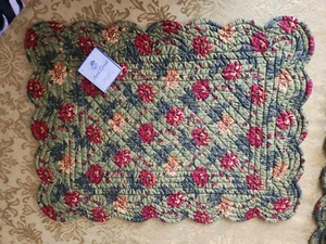 Set/4 April Cornell quilted placemats New w/tags exclusive for C&F Enterprises - Picture 1 of 6