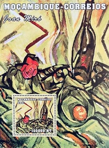ESTAMPILLAS DE PINTURAS MOZAMBIQUE JOAN MIRO S/S 2001 MNH ARTE ARTISTA ESPAÑOL ESCULTOR - Imagen 1 de 1