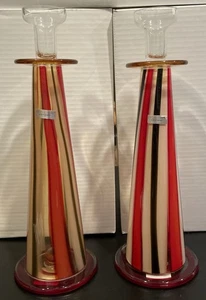 2er Set Waterford Evolution Marokkanische Brise Kerzenständer 13" Kunstglas Neu - Bild 1 von 9