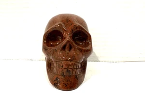 Red Jasper Hand Carved Crystal Skull, Realistic, Crystal Healing 2 1/2 ”x 3 1/4” - Picture 1 of 8