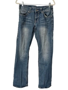 Cowgirl Tuff Co Aztec Bootcut Denim Jeans Size 29 Blue Medium Wash Western Ranch - Picture 1 of 6