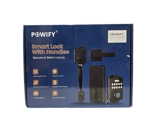 Powify ‎PO-DS06-BK1 Fingerprint Smart Haustürschloss Set APP Steuerung Keyless OB - Bild 1 von 4