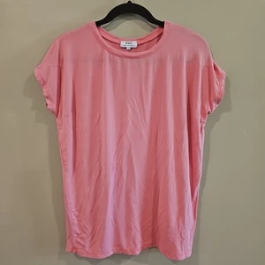 Piko Green Earth Fashion einfarbig rosa kurzärmliges Stretch-T-Shirt Small - Bild 1 von 6