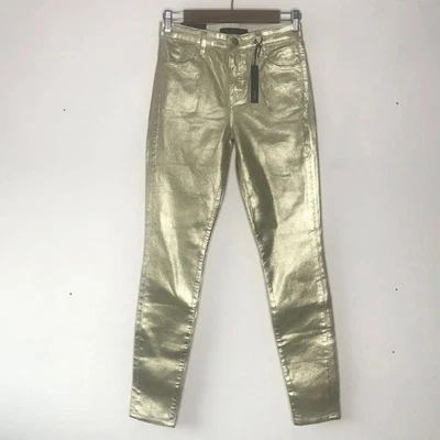 Pantalones de pana Messaline dorados acanalados ajustados tiro alto marca J Maria talla 25 nuevos con etiquetas Foto 1 de 4