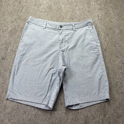 Pantalones Cortos Lululemon Commission Hombres 34 Azul Elástico 11" Chino Bermuda Calce Clásico Foto 1 de 4