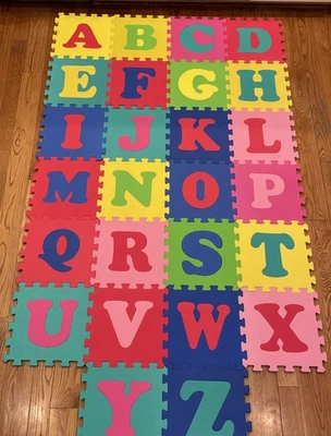 Alphabet Foam Puzzle Play Mat for Kids, Colorful Interlocking Tiles - Berk 1993 - Image 1 of 4