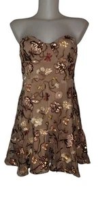 For Love & Lemons Sz M Womens Brown Floral Babydoll Fairy Coquette Whimsy Dress - Picture 1 of 4