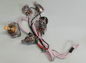 Ibanez Wiring Harness 2 TONE 2 VOLUME POTS DIME SIZE, SWITCH & Jack off ICEMAN - Picture 1 of 2
