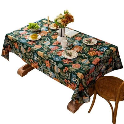 Christmas Vibe Xmas Party Decoration Tablecloth Nightstand Dining Table Cover - Image 1 of 4