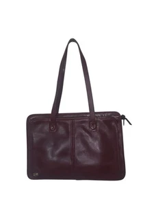 Vintage Phillippe braune Echtleder Schultertasche Handtasche gefüttert 04534 - Bild 1 von 8