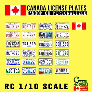 RC 1/10 CANADÁ Matrículas Pegatina Escala Número Canadiense Matrícula Cuerpo de Licencia - Imagen 1 de 63