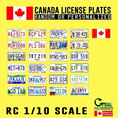 RC 1/10 CANADA License Plates Sticker Scale Canadian Number Plate Licence Body - Image 1 of 4
