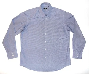 HUGO BOSS Men's Enzo Formal / Work Shirt - 17" - Regular Fit Blue Gingham Check - Picture 1 of 4