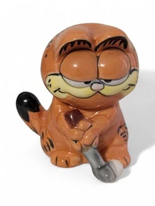 VTG Enesco Garfield the Cat Golfing Figuring, 1981, Ceramic, 2.5", VG Rare - Picture 1 of 5