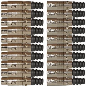 10 conectores XLR de 3 pines macho y 10 hembra para micrófono micrófono cable conector final - Imagen 1 de 1