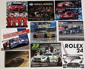 Mixed Lot Of 9 Signed IMSA Hero Cards Acura Ford Lexus Cadillac AMG Aston Martin - Picture 1 of 12