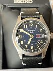 SEIKO 5 Automatic FIELD SPECIALIST Black Leather Men's Watch - SRPG39 MSRP: $295