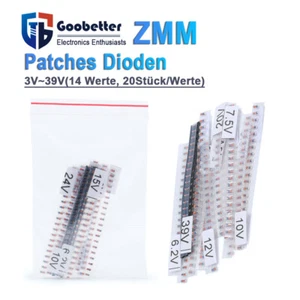 280 Stück ZMM Patches Dioden Sortiment 14 (3V-39V)Werte Kit LL34 1206 Verpackung - Picture 1 of 15