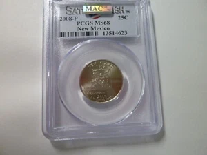 2008 P NEW MEXICO STATE QUARTER 25c PCGS MS 68 Satin - Picture 1 of 2